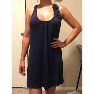 Thin navy flowy dress